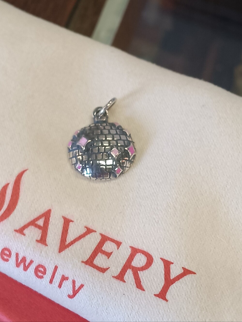 James Avery Silver Disco Ball Charm with Pink Enamel Stars New Limited - Picture 3 of 12